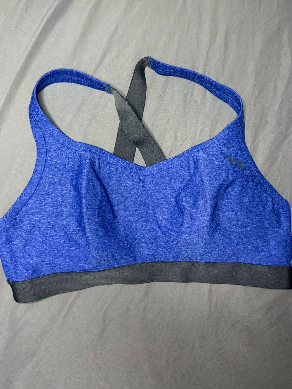 Under Armour Blue Crossback Sports Bra Women's Medium Heathered High Impact